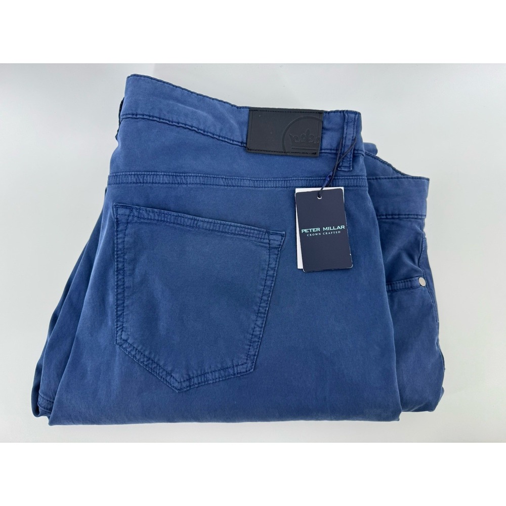 PETER MILLAR Crown Crafted Wayfare Five-Pocket Pant‎ Casual RIVI Blue Sz 44 NWT